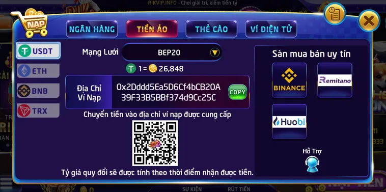 Hướng Dẫn Cách Nạp Tiền Rikvip An Toàn Nhanh Chóng Với Tỷ Lệ 1 1